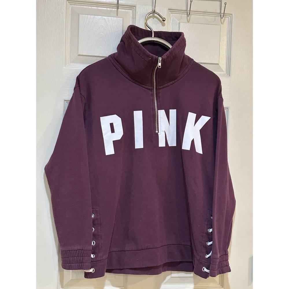 victoria secret pink quarter zip sweatshirt Size M